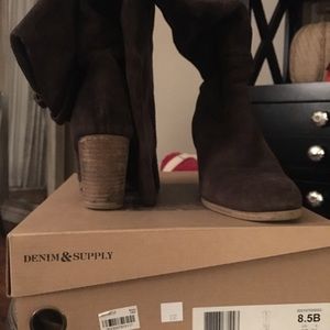 Ralph Lauren Brown Suede to the Knee Boots
